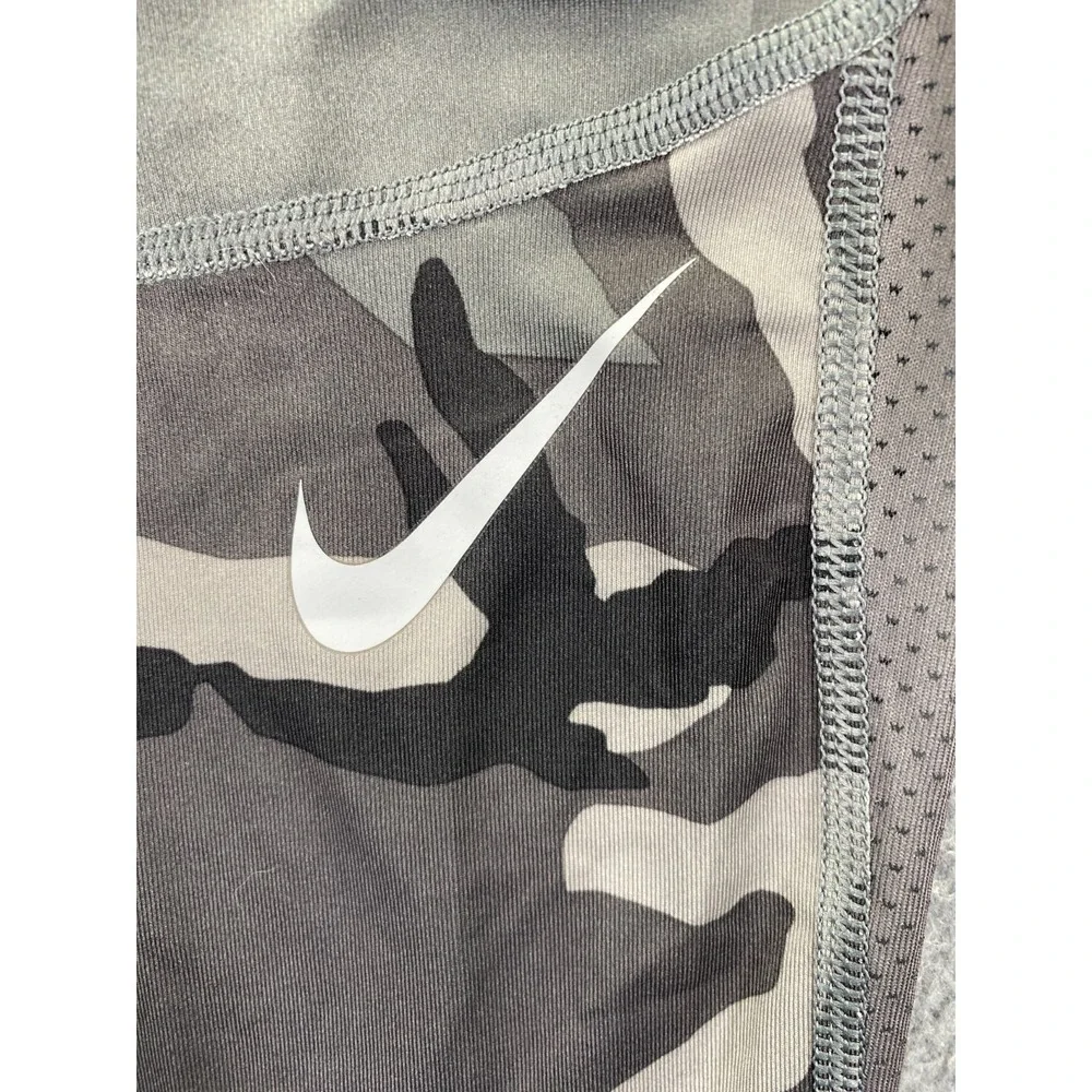 Nike Pro Gray Black Camo Compression Leggings Men's XL Dri Fit Workout Gym